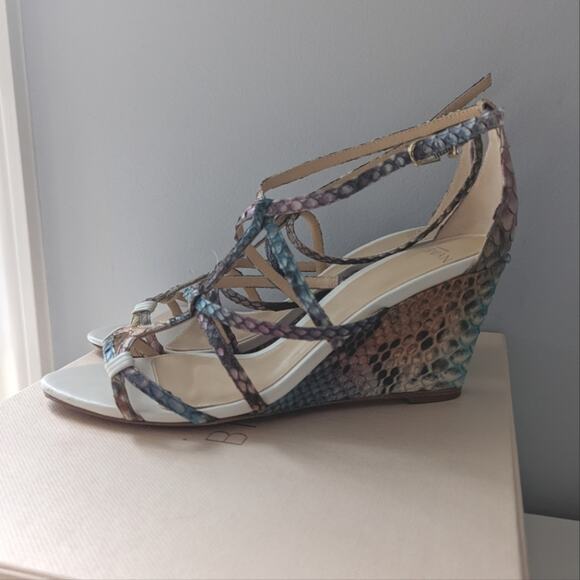 Alexandre Birman Mallica Python Wedge Sandals Size 37.5 = US 7 Retail $650 - Picture 2 of 12